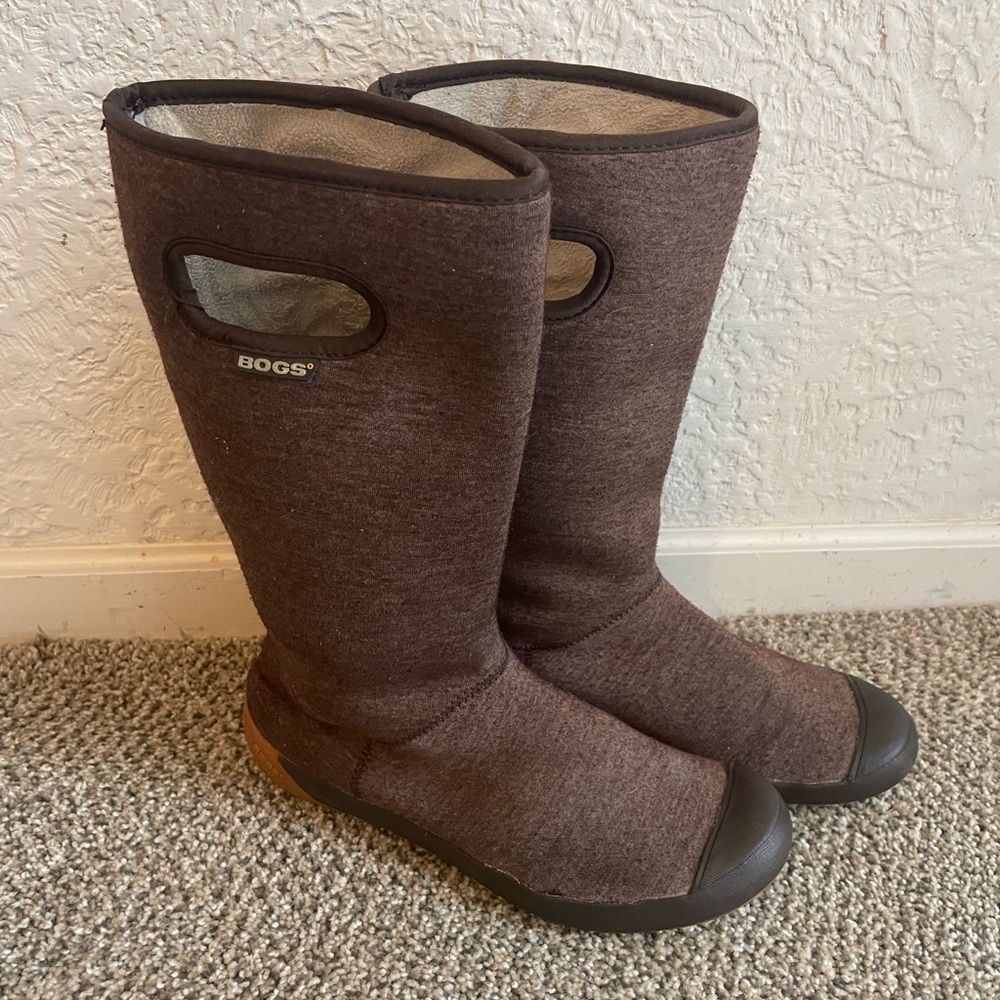 Bogs Women's Dark Brown Tall Insulated Rain Boots